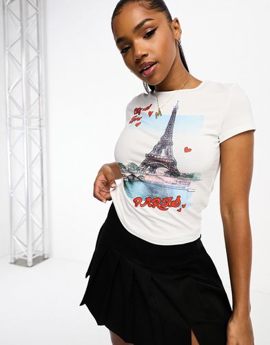 T-shirt effet rétréci à imprimé Paris, City of Love - Asos Design - Modalova