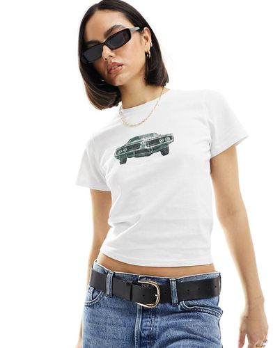 T-shirt effet rétréci avec imprimé voiture vintage - Asos Design - Modalova