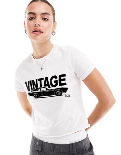 T-shirt effet rétréci avec imprimé voiture vintage - Asos Design - Modalova
