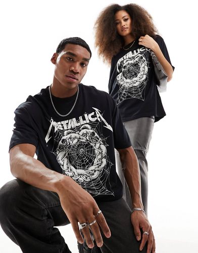 T-shirt oversize unisexe avec imprimés Metallica sous licence - Asos Design - Modalova