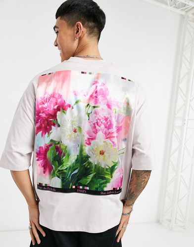 T-shirt oversize à motif fleuri au dos - Lilas - Asos Design - Modalova