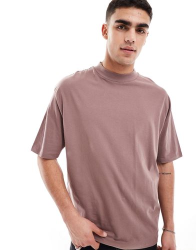 T-shirt oversize à col montant - Marron - Asos Design - Modalova