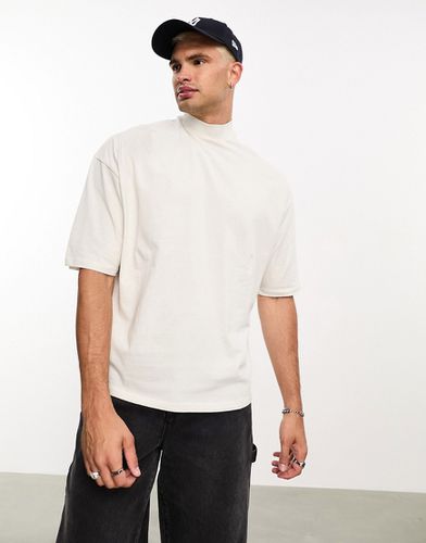 T-shirt oversize à col montant - Blanc - Asos Design - Modalova