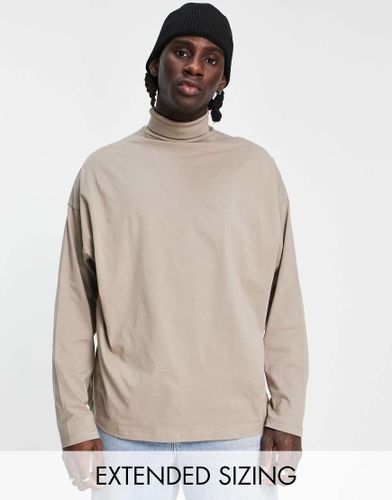 T-shirt oversize à col roulé et à manches longues - Asos Design - Modalova