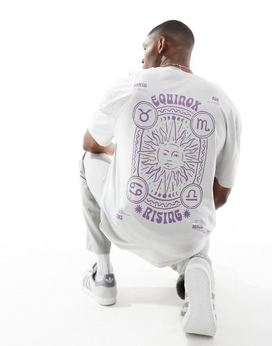 T-shirt oversize à imprimé céleste au dos - Gris - Asos Design - Modalova