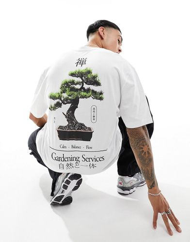 T-shirt oversize à imprimé bonsaï au dos - Asos Design - Modalova