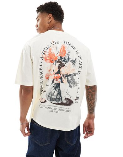 T-shirt oversize à imprimé fleuri au dos - cassé - Asos Design - Modalova