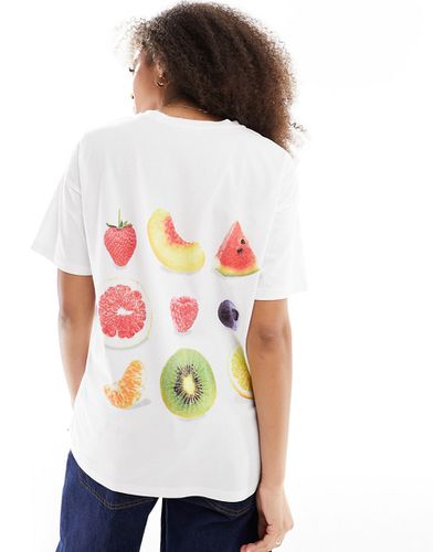 T-shirt oversize à imprimé fruits au dos - Asos Design - Modalova