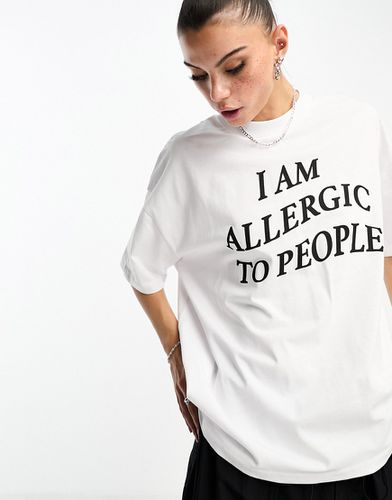 T-shirt oversize à imprimé I am Allergic to People - Asos Design - Modalova