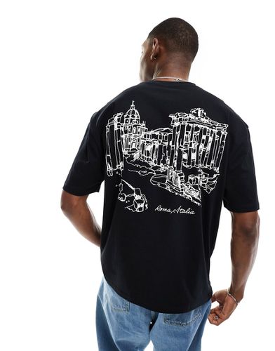 T-shirt oversize à imprimé paysage au dos - Asos Design - Modalova