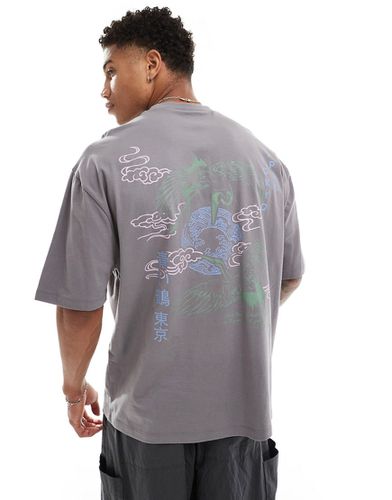 T-shirt oversize à imprimé rétro au dos - Marron - Asos Design - Modalova