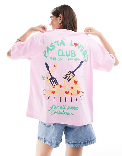 T-shirt oversize à inscription Pasta Lover - Asos Design - Modalova