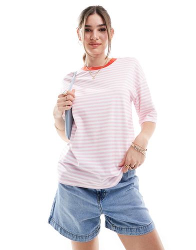 T-shirt oversize à rayures et bord contrastant - Asos Design - Modalova