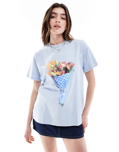 T-shirt oversize avec imprimé bouquet - Asos Design - Modalova