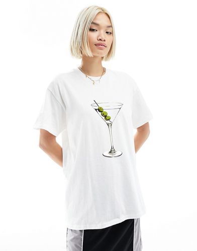 T-shirt oversize avec imprimé boisson Martini - Asos Design - Modalova