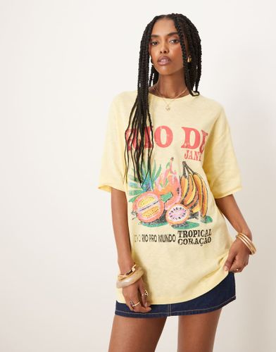 T-shirt oversize avec imprim graphique fruits et Rio de Janeiro - Asos Design - Modalova