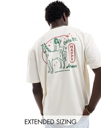 T-shirt oversize avec imprimé esquisse dans le dos - cassé - Asos Design - Modalova
