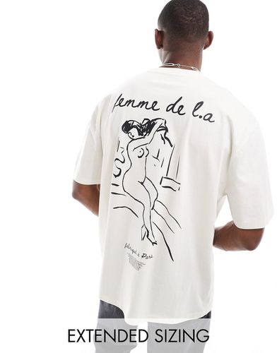 T-shirt oversize avec imprimé esquisse dans le dos - Asos Design - Modalova
