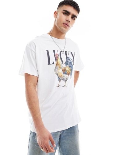 T-shirt oversize avec imprimé poule - Asos Design - Modalova