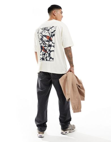 T-shirt oversize avec imprimé poisson au dos - Blanc cassé - Asos Design - Modalova