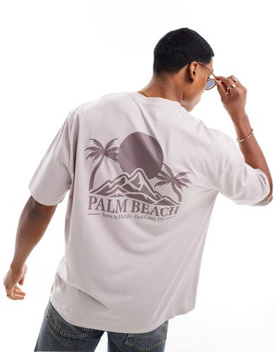T-shirt oversize avec imprimé Palm Beach au dos - Asos Design - Modalova