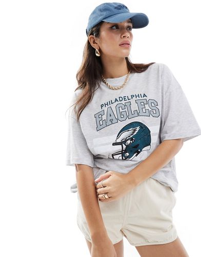 T-shirt oversize avec imprimé Philadelphia Eagles sous licence - glacé chiné - Asos Design - Modalova