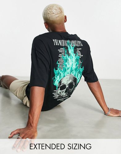 T-shirt oversize avec imprimé tête de mort en relief sur le devant et au dos - Asos Design - Modalova