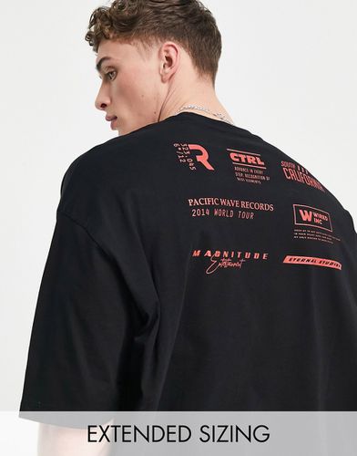 T-shirt oversize avec inscription rouge au dos - Asos Design - Modalova