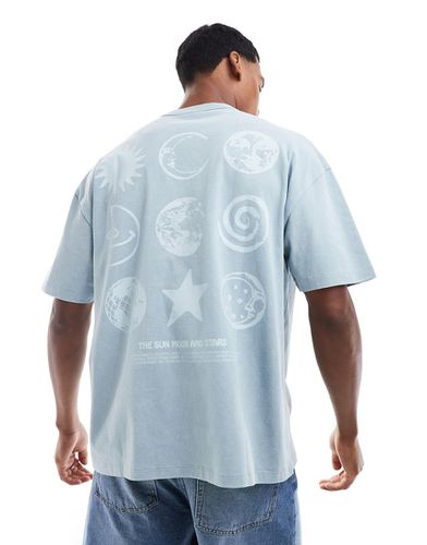 T-shirt oversize épais avec imprimé - délavé - Asos Design - Modalova
