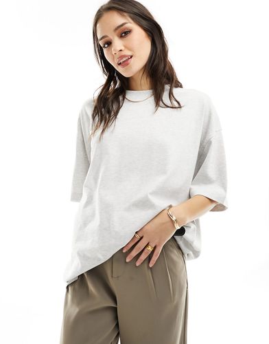 T-shirt oversize épais et décontracté - Blanc chiné - Asos Design - Modalova
