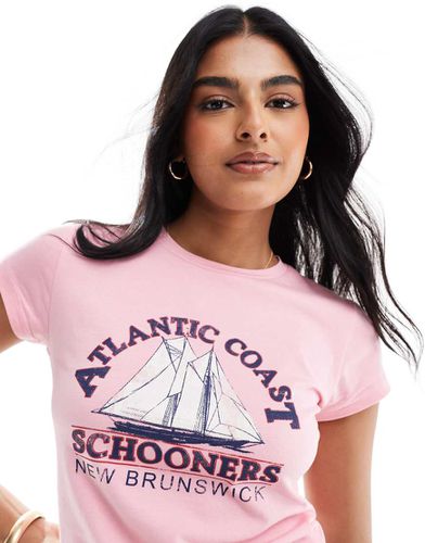 T-shirt raccourci à imprimé Atlantic Coast » - Asos Design - Modalova