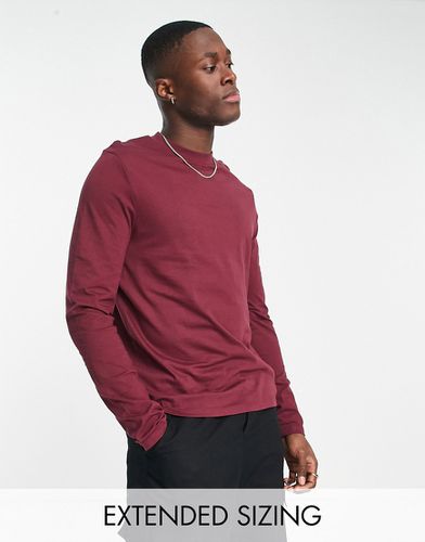 T-shirt ras de cou à manches longues - Bordeaux - Asos Design - Modalova