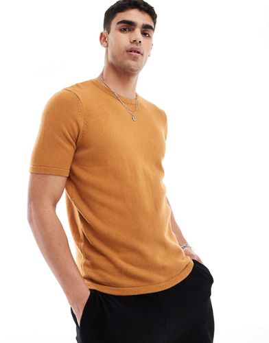T-shirt semi-épais en maille de coton - brûlé - Asos Design - Modalova