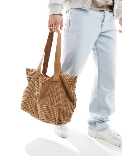 Tote bag oversize en velours côtelé - Tabac - Asos Design - Modalova