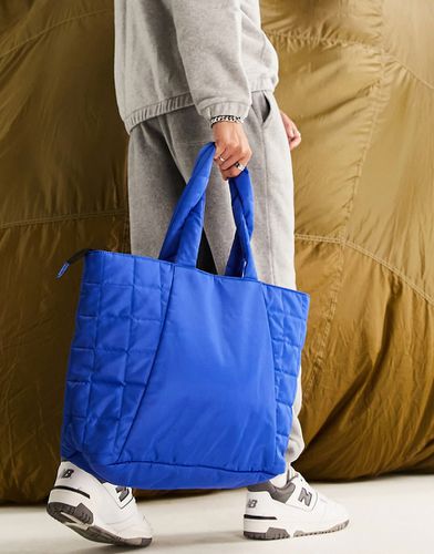 Tote bag oversize matelassé en nylon - Cobalt - MBLUE - Asos Design - Modalova