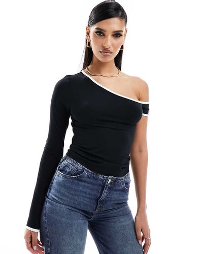 Top asymétrique à liseré contrastant - Asos Design - Modalova