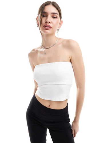 Top bandeau côtelé à détail rabattu - Asos Design - Modalova