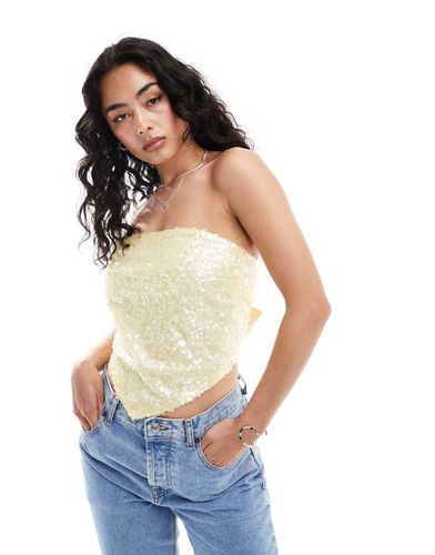 Top bandeau à sequins - pastel - Asos Design - Modalova