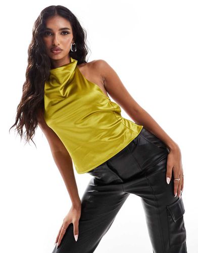 Top dos nu en satin stretch avec col bénitier - Citron - Asos Design - Modalova