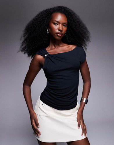 Top paules dnudes avec bordure fronce  dtail mtallique - Asos Design - Modalova