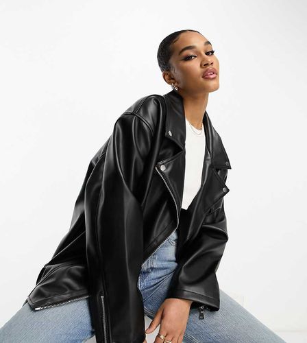 ASOS DESIGN Tall - Blouson style motard long et oversize en imitation cuir - Asos Tall - Modalova