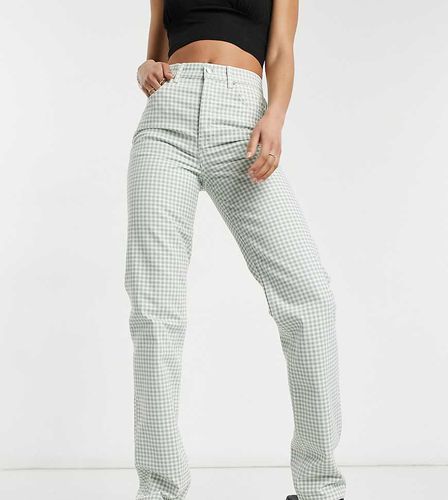 ASOS DESIGN Tall - Jean droit à taille mi-haute et carreaux vichy - Asos Tall - Modalova