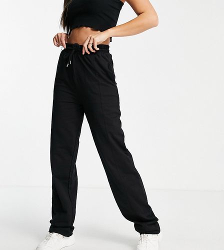 ASOS DESIGN - Pantalon de jogging droit nervuré en coton à bande large à la  taille - Gris chiné - BLACK