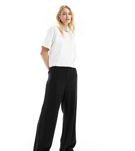 Tall - Pantalon taille haute à pinces en lin mélangé - Asos Design - Modalova