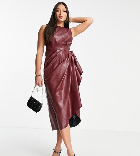 ASOS DESIGN Tall - Robe mi-longue en PU à col montant avec jupe plissée - Asos Tall - Modalova