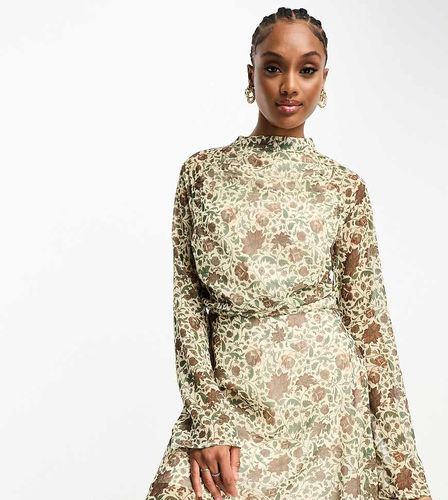 ASOS DESIGN Tall - Robe courte à col montant et imprimé fleurs - Asos Tall - Modalova