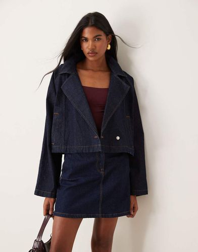 Trench-coat court en jean - Indigo - Asos Design - Modalova