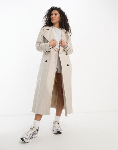 Trench-coat en lin mélangé - Naturel - Asos Design - Modalova