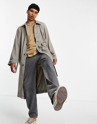 Trench-coat oversize à carreaux - Taupe - Asos Design - Modalova