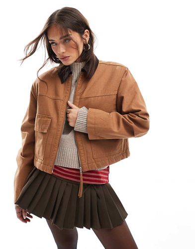 Veste courte en toile avec poche - Caramel - Asos Design - Modalova